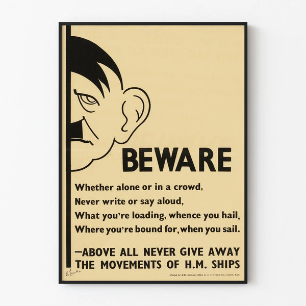 Vintage maritime safety poster « Beware »