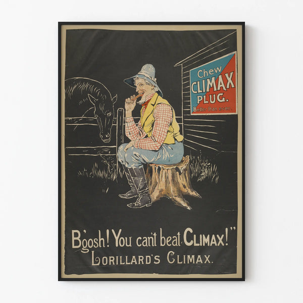 Vintage Lorillard's Climax advertising poster for wall decoration