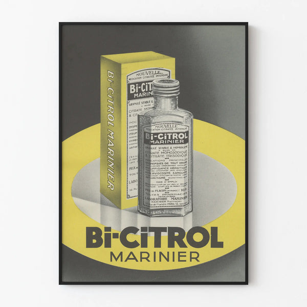 Vintage Bi-Citrol Marine Poster - Retro Pharmacy Wall Decoration