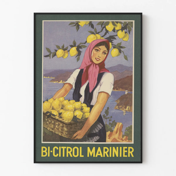 Vintage Poster Bi-Citrol Marine Worker - Lemon Orchard Wall Decoration
