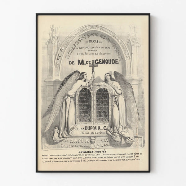 Nineteenth-century Christian Library Poster - Vintage Wall Decoration