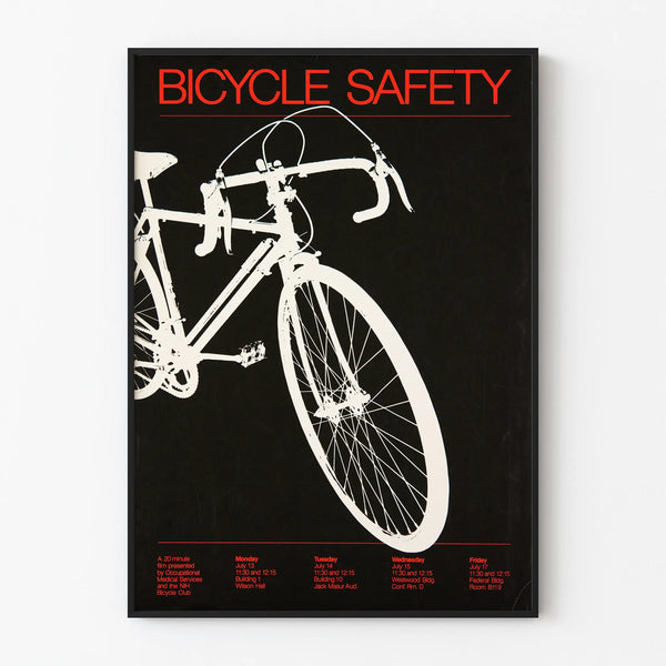 Vintage Bicycle Safety Poster - Cycling Wall Decoration