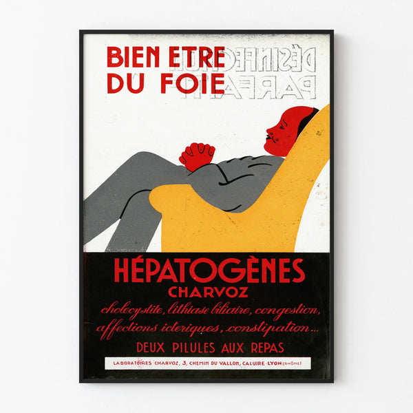 Vintage Poster Liver Well-being Hepatogenic Charvoz