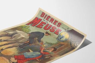 Vintage Poster of Beers from the Meuse - Sèvres and Bar-le-Duc Breweries