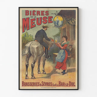 Vintage Poster of Beers from the Meuse - Sèvres and Bar-le-Duc Breweries