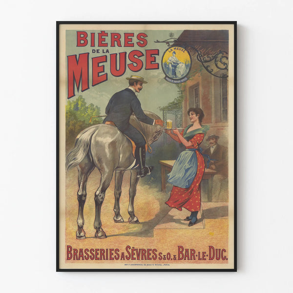 Vintage Poster of Beers from the Meuse - Sèvres and Bar-le-Duc Breweries