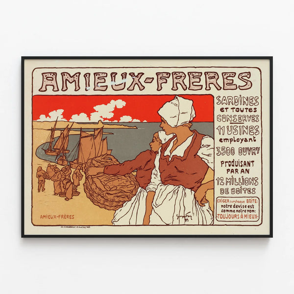 Vintage Poster of Bière de la Meuse - Retro Wall Decoration — framed artwork on a wall