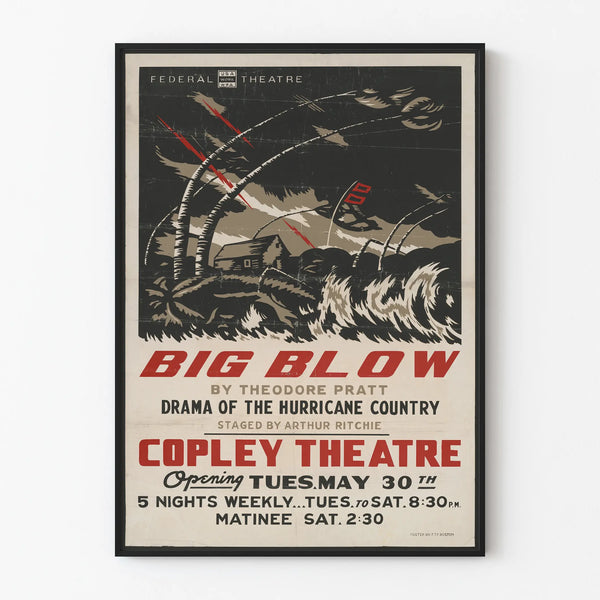 Dramatic theater poster Big Blow - Hurricane and storm