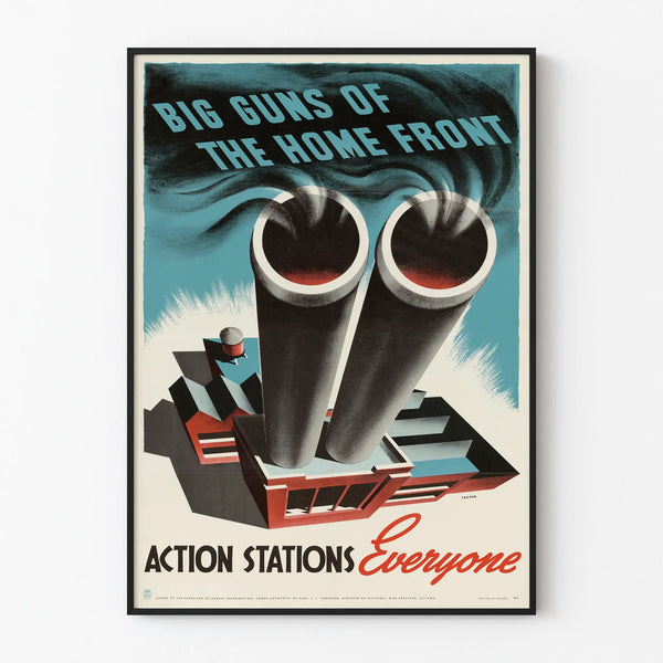 Vintage Poster Big Guns of the Home Front Wall Decoration