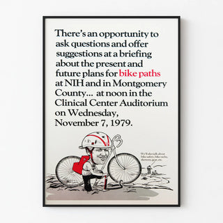 Vintage informative poster about bike lanes 1979