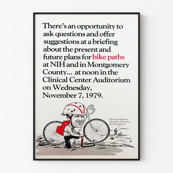 Vintage informative poster about bike lanes 1979