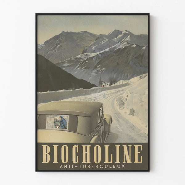 Vintage Poster Biocholine Anti-Tuberculosis - Mountain Snow Wall Decoration