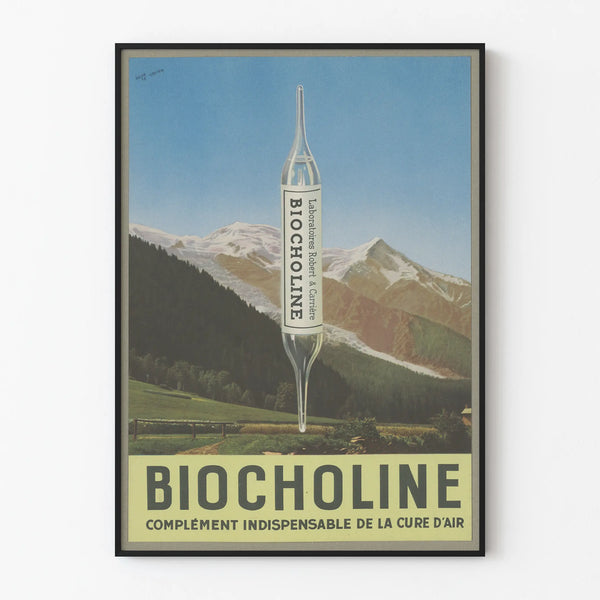 Vintage Biocholine Poster - Vintage Health Wall Decoration