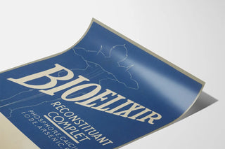 Vintage poster Bioelixir complete reconstituting blue Artem Legrand