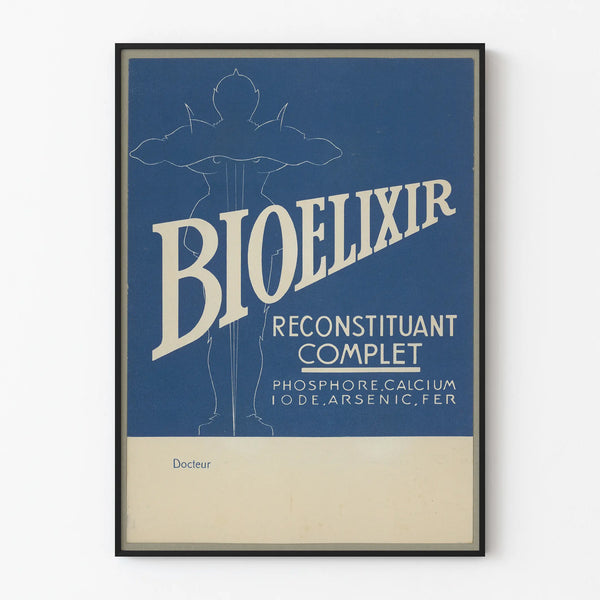 Vintage poster Bioelixir complete reconstituting blue Artem Legrand