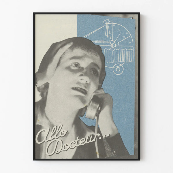 Vintage Allo Docteur poster for retro wall decoration