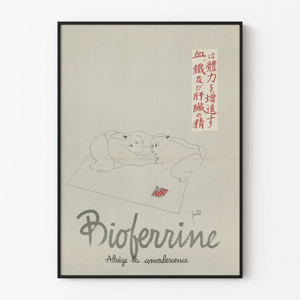 Vintage Poster Bioferrine Japanese Art Sumo