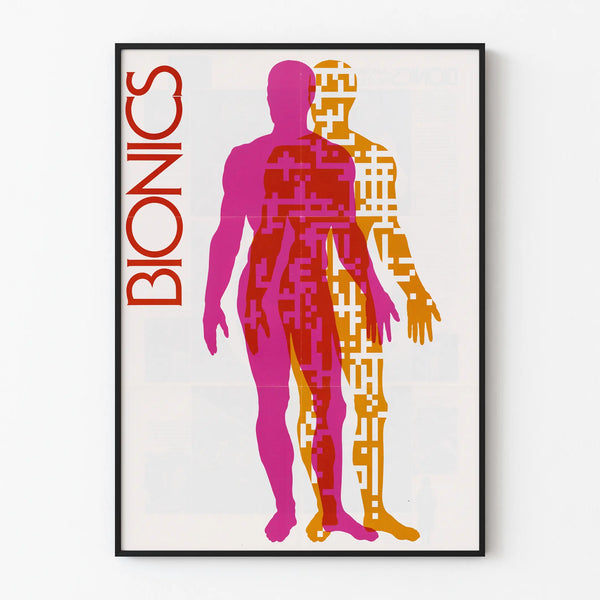 Decorative poster Bionics silhouette of a man in vivid colors