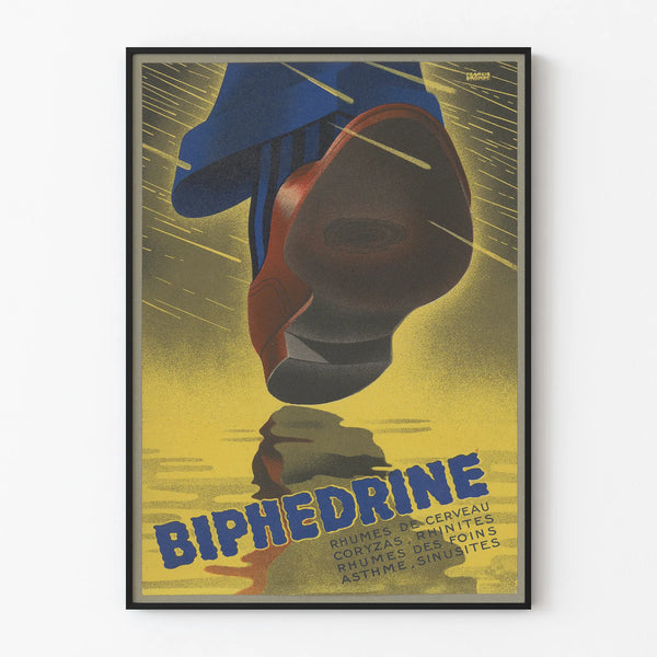 Vintage Biphédrine poster for wall decoration