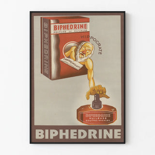 Vintage Advertising Poster BIPHEDRINE Nasal Drops