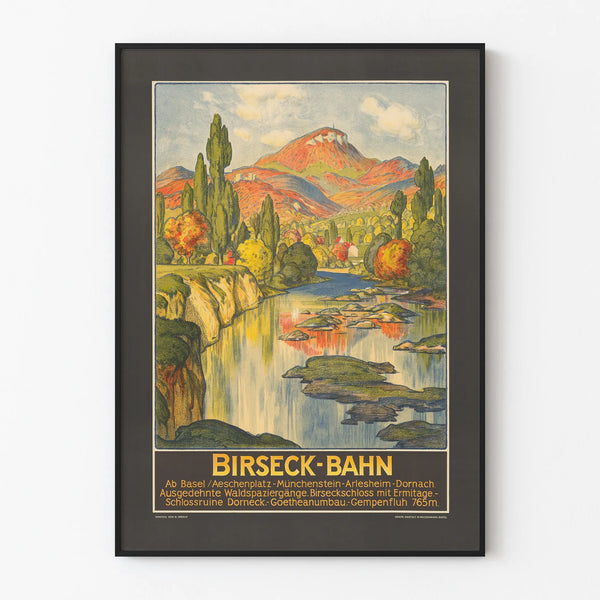 Vintage Birseck Railway Poster for Wall Decoration