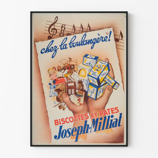 Vintage Poster Biscottes and Pasta Joseph-Milliat Wall Decoration