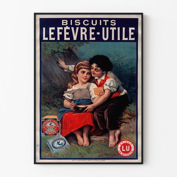 Vintage advertising poster for Lefèvre-Utile biscuits