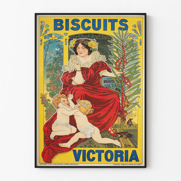 Vintage Victoria Biscuits Poster - Retro Wall Decoration