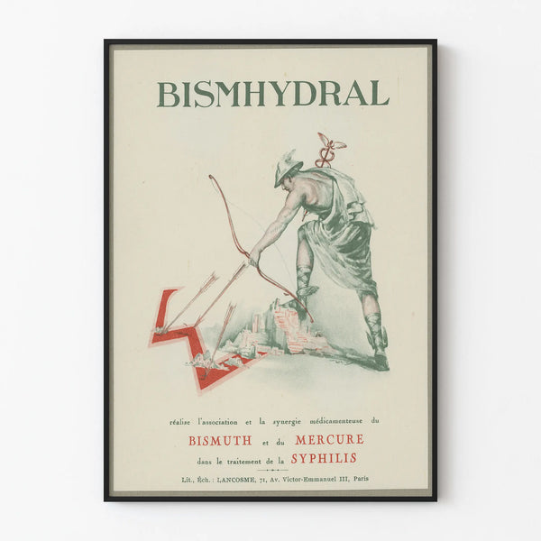 Vintage poster Bismhydral - Antique therapeutic wall decoration