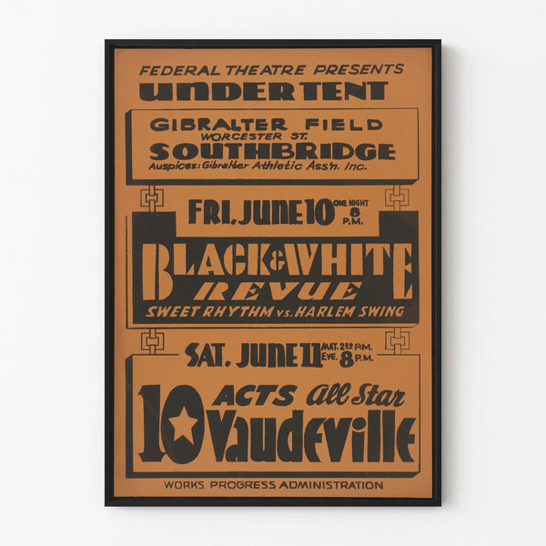 Vintage Black & White Revue Poster - Retro Wall Decoration