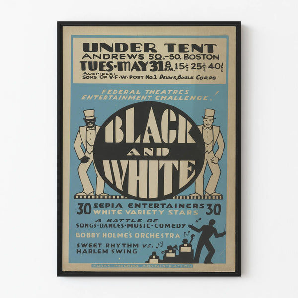 Vintage Black and White Poster of Musical Spectacle from the 1930s
