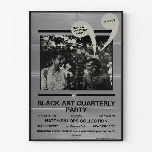 Vintage Poster Black Art Quarterly Party 1980 - Retro Wall Decoration