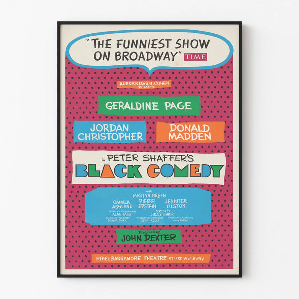 Vintage Black Comedy Broadway Poster for Wall Decoration