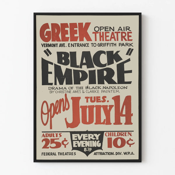 Outdoor Theater Poster Black Empire - Vintage Wall Decoration