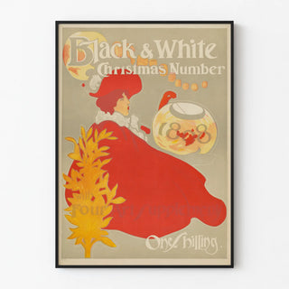 Vintage Poster Black & White Christmas Number 1898