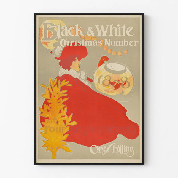 Vintage Poster Black & White Christmas Number 1898