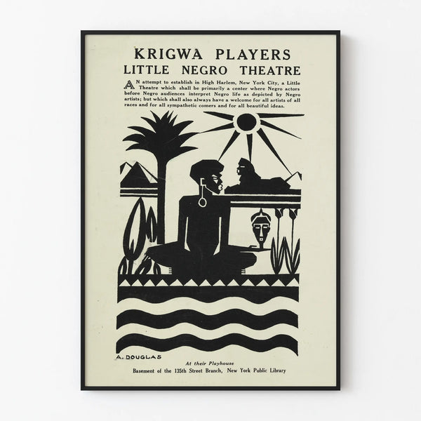 Decorative poster Black Theatre Harlem vintage - Artistic black and white poster