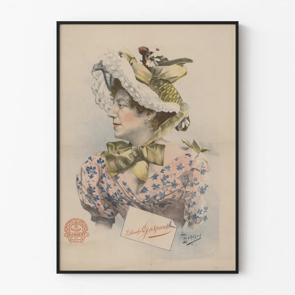 Vintage poster of Blanche Gaspard in a floral costume
