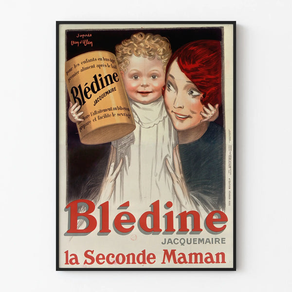 Vintage poster Blédine Jacquemaire The Second Mother for wall decoration