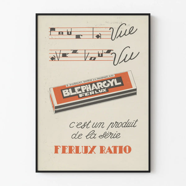 Vintage Blephargyl Ferlux Advertising Poster