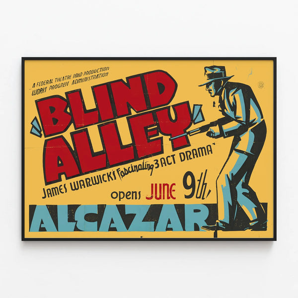 Vintage Poster Blind Alley Alcatraz Retro Wall Decoration — framed artwork on a wall