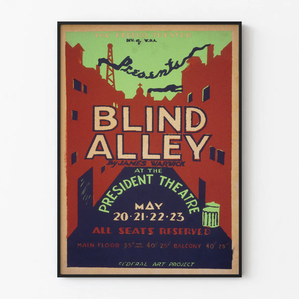 Vintage Poster Blind Alley - Retro Theater Wall Decoration