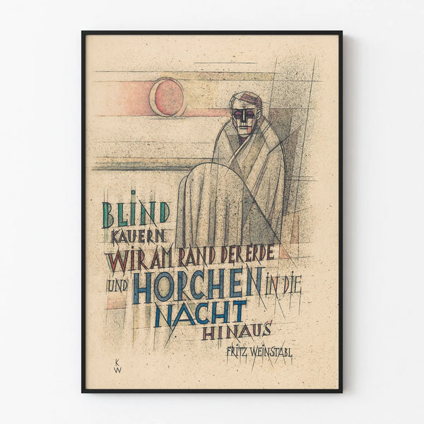 Artistic Poster Blind Kauern Wir Am Rand Der Erde for Wall Decoration