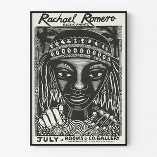 Silkscreen Poster Rachael Romero - Style Block Prints Black and White