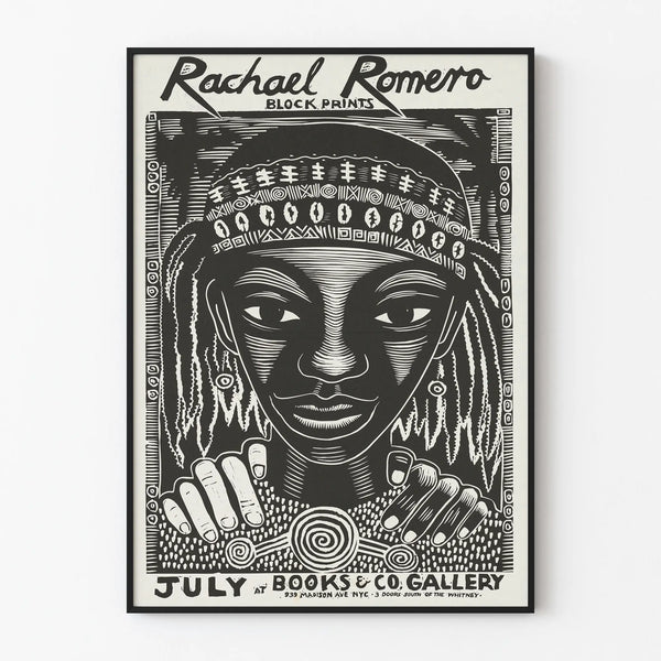 Silkscreen Poster Rachael Romero - Style Block Prints Black and White