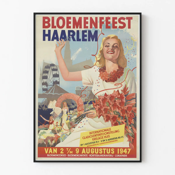 Vintage poster Bloemenfeest Haarlem 1947 wall decoration