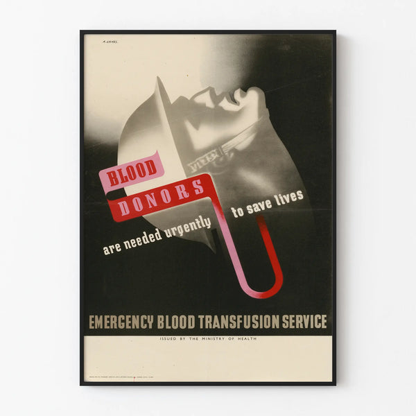 Vintage blood donation poster for wall decoration Artem Legrand