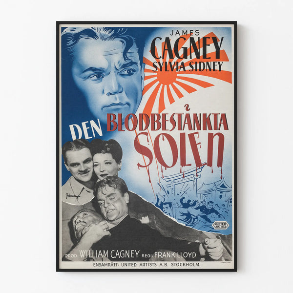 Vintage poster Blood on the Sun - Retro cinema wall decoration