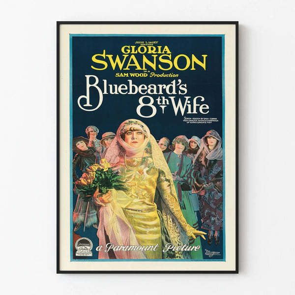 Vintage poster of Bluebeard's 8th Wife with Gloria Swanson