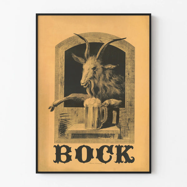 Vintage Poster Bock Goat Beer for Wall Decoration